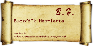 Buczák Henrietta névjegykártya